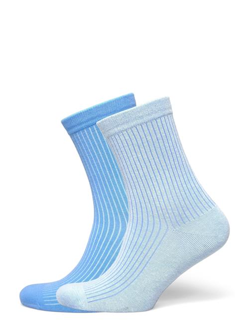 Core Rib Contrast Socks 2-Pack Organic Basics Blue