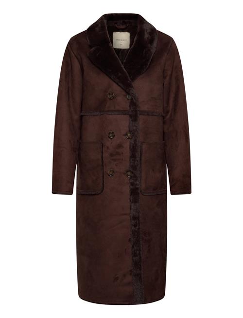 Long Jacket From Freequent In A Soft And Luxurious Imitation Suede Material And FREE/QUENT Brown