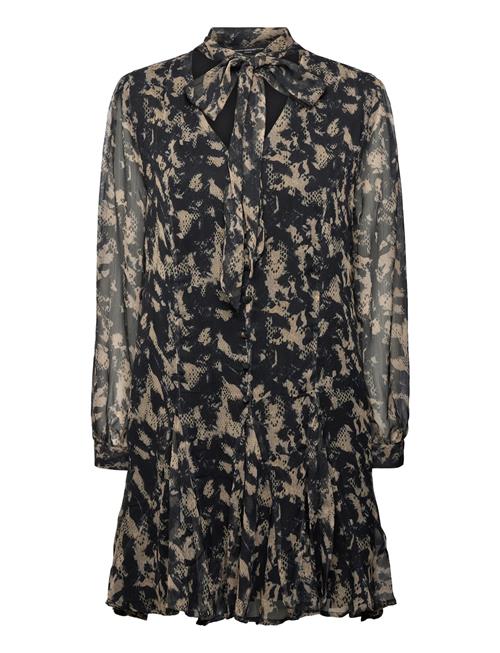 Hallie Crinkle Chiffon Dress French Connection Black