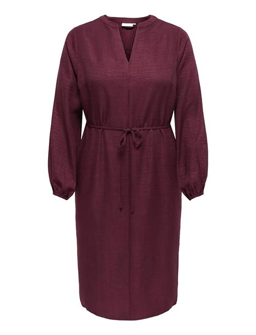Carbay Ls V-Neck Blk Dress Wvn Bf ONLY Carmakoma Burgundy