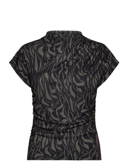 Zaria Zina Jersey Top French Connection Khaki