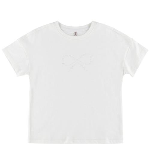 Kids Only - T-shirt - KogKate - O-Neck Pearl Top - Cloud Dancer/