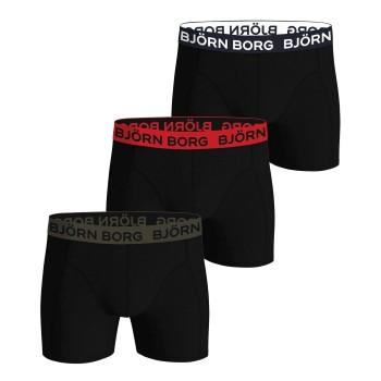 Björn Borg 3P Cotton Stretch Boxer 1721 Rød/Sort bomuld X-Large Herre