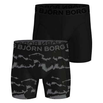 Björn Borg 2P Sports Lightweight Boxers Sort/Grå polyester Large Herre