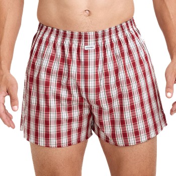 Jockey Woven Poplin Boxer Shorts Rød Mønster  bomuld Medium Herre