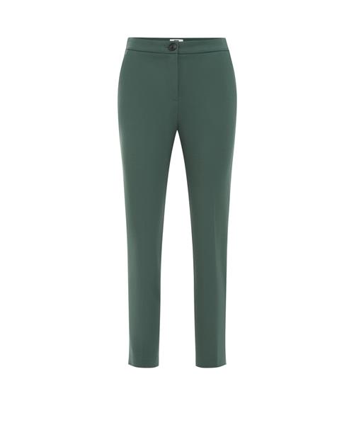 WE Fashion Bukser med fals  mørkegrøn