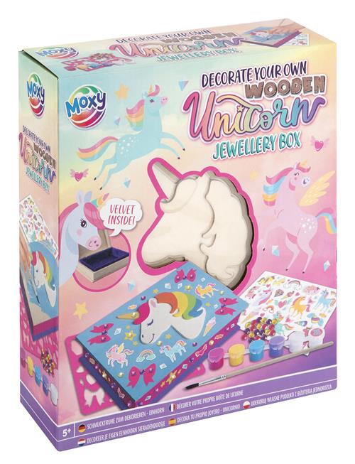 Dyo Wooden Unicorn Jewellery Box +6 Paint/Stickers Sense Patterned