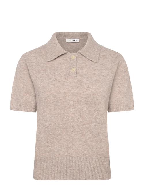 Rena Polo Knit Blouse A-View Beige