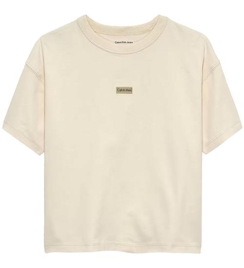 Calvin Klein T-shirt - Folded Logo Label - White Gray