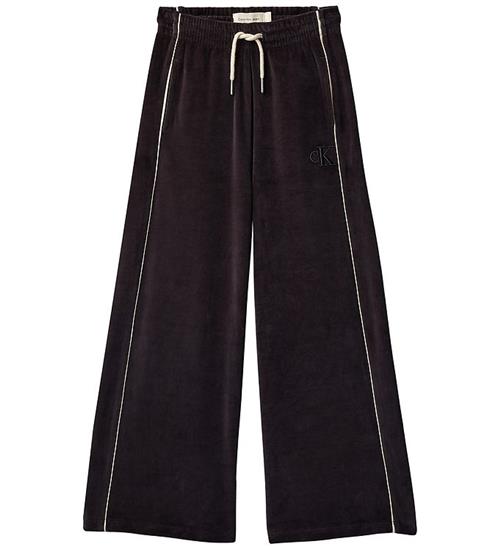 Calvin Klein Velourbukser - Wide - Sort