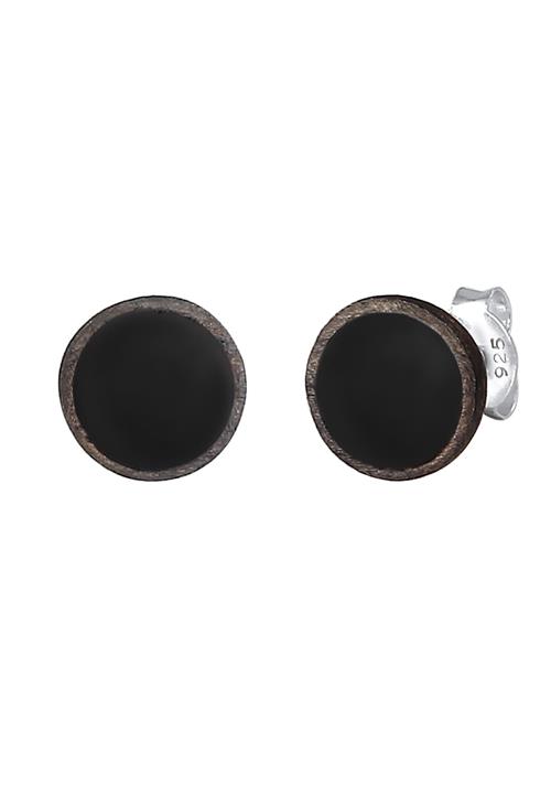 KUZZOI Ørering 'Geo'  sort / sølv