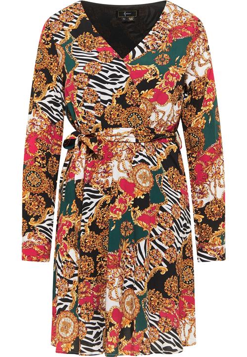 faina Kjole  gylden gul / mørkegrøn / rød / sort / hvid