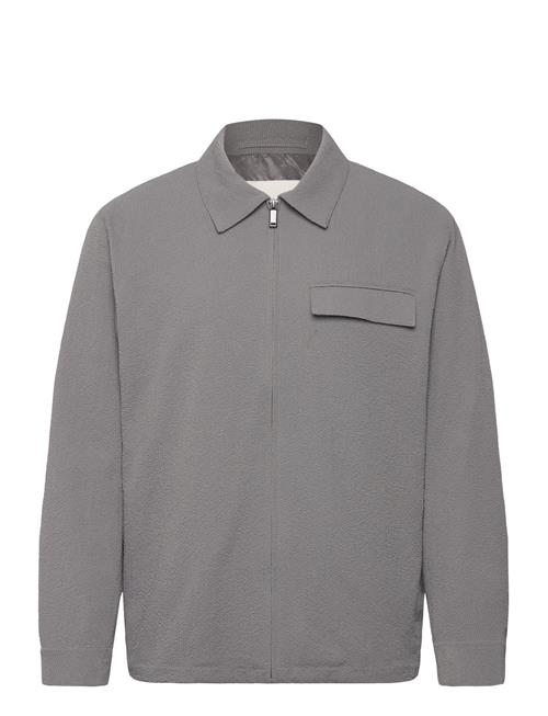 Ls Seersucker Shirt Jacket Calvin Klein Grey