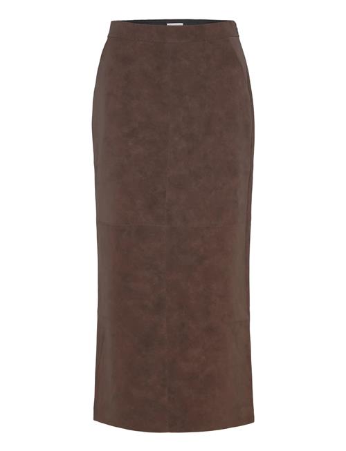 Se Yara Faux Suede Skirt Twist & Tango Brown ved Booztlet