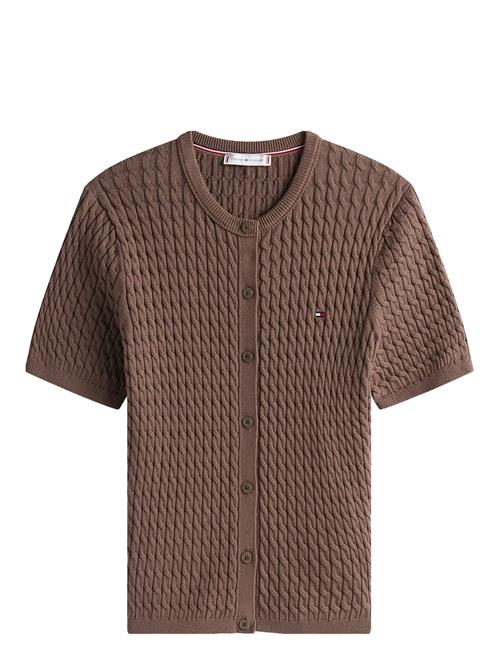 Co Cable Fine Gg S/S C-Nk Cardi Tommy Hilfiger Brown