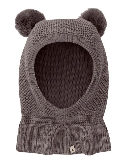 Balaclava Windstop Pompoms Huttelihut Brown