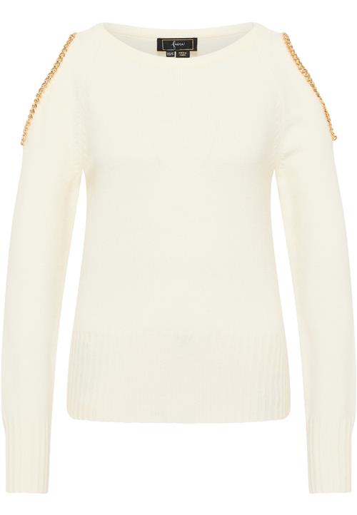 faina Pullover 'Tuxe'  guld / uldhvid