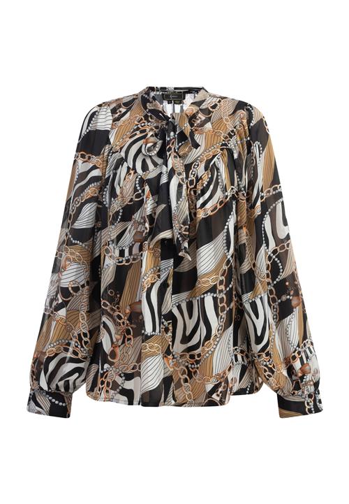 faina Bluse 'Caneva'  chamois / grå / sort / hvid