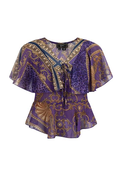 faina Bluse  blå / brun / gul / lilla