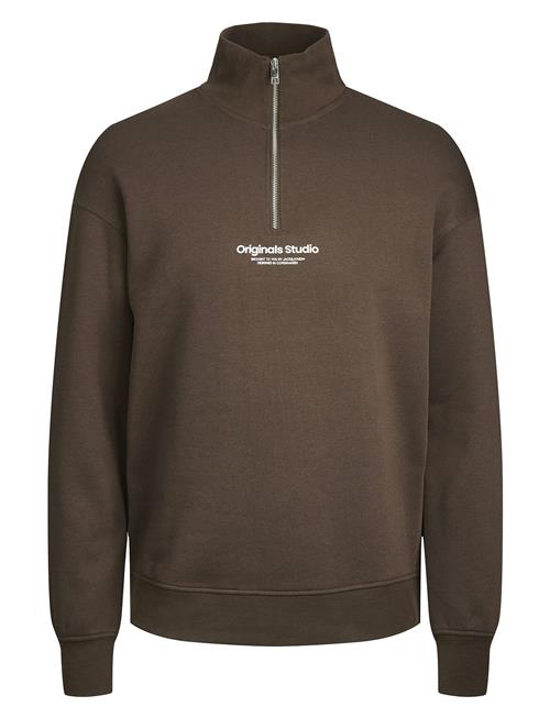 Jack & Jones Jorvesterbro Sweat Quarter Zip Noos Jnr Jack & J S Brown