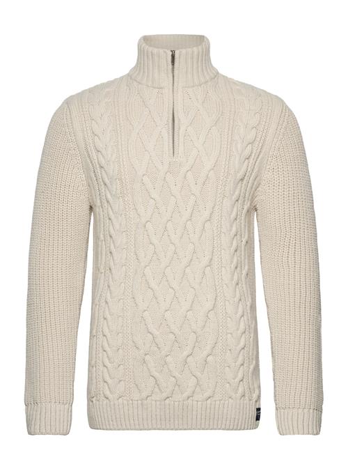 Jacob Cable Knit Half Zip Superdry Cream