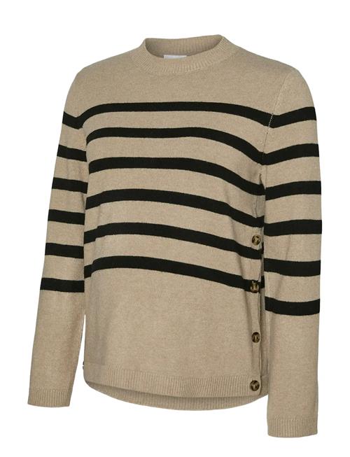Mlmaddie Vita L/S Knit Top 2F Mamalicious Beige