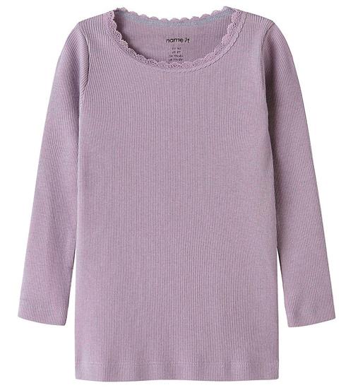 Name It Bluse - Rib - Noos - NmfKab - Lavender Gray