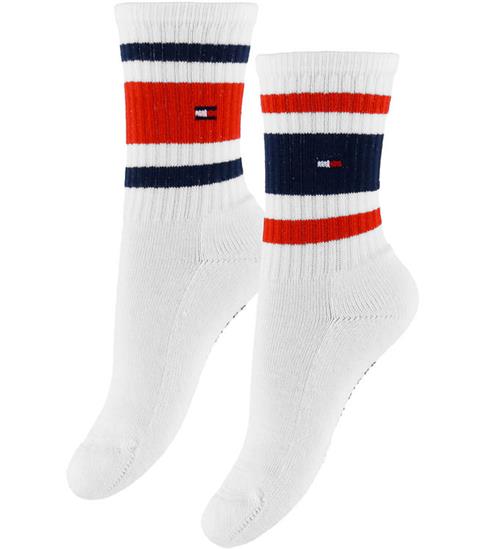 Tommy Hilfiger Strømper - 2-pak - Hvid m. Logostriber