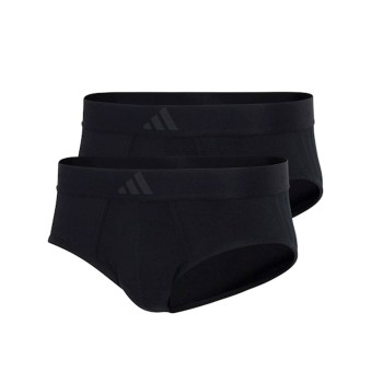 adidas 2P Active Flex Cotton 3 Stripes Brief Sort bomuld Large Herre