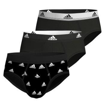 adidas 3P Active Flex Cotton Brief CL1 Sort/Hvid bomuld Large Herre