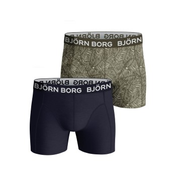 Björn Borg 2P Cotton Stretch Shorts 2112 Grøn bomuld Large Herre