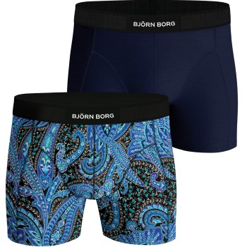 Björn Borg 2P Premium Cotton Stretch Boxer Blå bomuld Large Herre