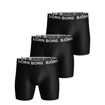 Björn Borg 3P Sports Microfiber Boxers Sort polyester Large Herre