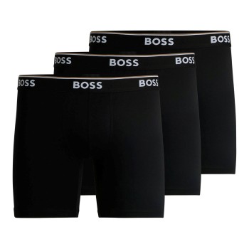 BOSS 3P Power Boxer Brief Long Sort bomuld Large Herre