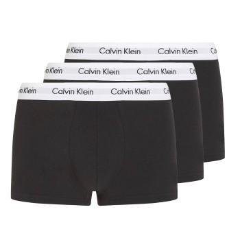 Calvin Klein 3P Cotton Stretch Low Rise Trunks Sort bomuld Large Herre