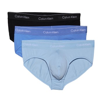 Calvin Klein 3P Icon Cotton Briefs Sort/Blå bomuld Medium Herre