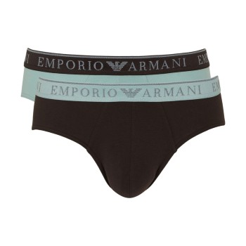 Emporio Armani Armani Endurance Briefs 2P Sort/Blå bomuld Medium Herre