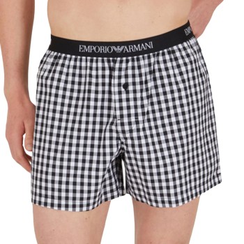 Emporio Armani Armani Woven Boxer Hvid/Sort bomuld Medium Herre