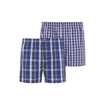 Jockey 2P Woven Boxer Shorts Marine Ternet bomuld Large Herre