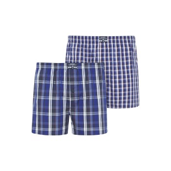 Jockey 2P Woven Boxer Shorts 3XL-6XL Marine Ternet bomuld 6XL Herre
