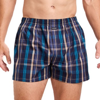 Jockey Woven Poplin Boxer Shorts Blå Mønster bomuld Medium Herre