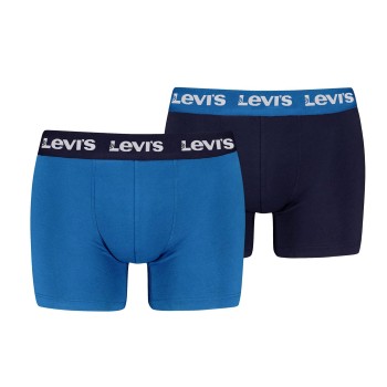 Levis 2P Repeat Logo Boxer Brief Marine/Blå bomuld Medium Herre