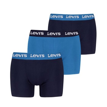Levis 3P Repeat Logo Boxer Brief Multi Marine/Blå bomuld Medium Herre