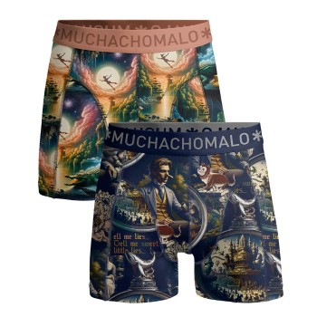 Muchachomalo 2P Pinocchio Peter Pan Boxer Flerfarvet bomuld Large Herre
