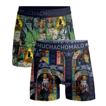 Muchachomalo 2P Puss Boots Wizard Oz Boxer Flerfarvet bomuld Small Herre