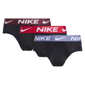 Nike 3P Dri-Fit Essential Micro Hip Brief Rød/Blå bomuld Large Herre