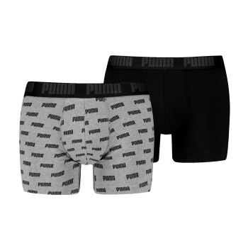 Puma 2P Everyday Aop Boxer Grå/Sort bomuld Medium Herre