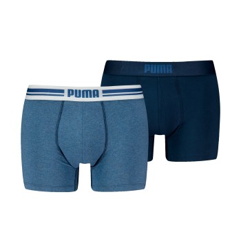Puma 2P Everyday Placed Logo Boxer Jeansblå bomuld Large Herre