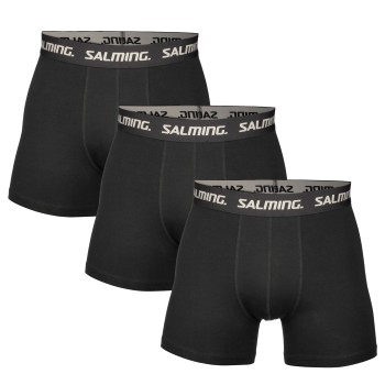 Salming 3P Cotton Boxers With Logo Sort bomuld Large Herre
