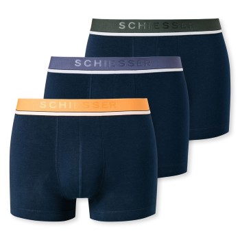 Schiesser 3P 95-5 Organic Cotton Rio Boxer Marineblå bomuld Large Herre